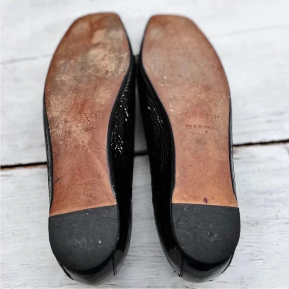 M. Gemi Danza Flats Patent Leather Black Ballet Shoes Hidden Wedge 37.5 EU $298 - Picture 10 of 11